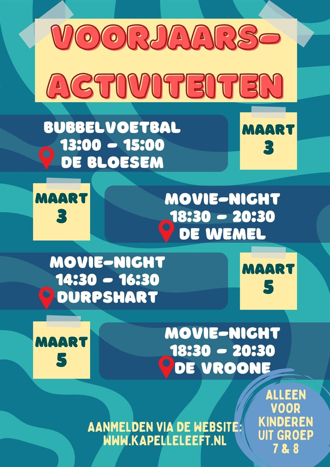 Voorjaarsvakantieactiviteiten