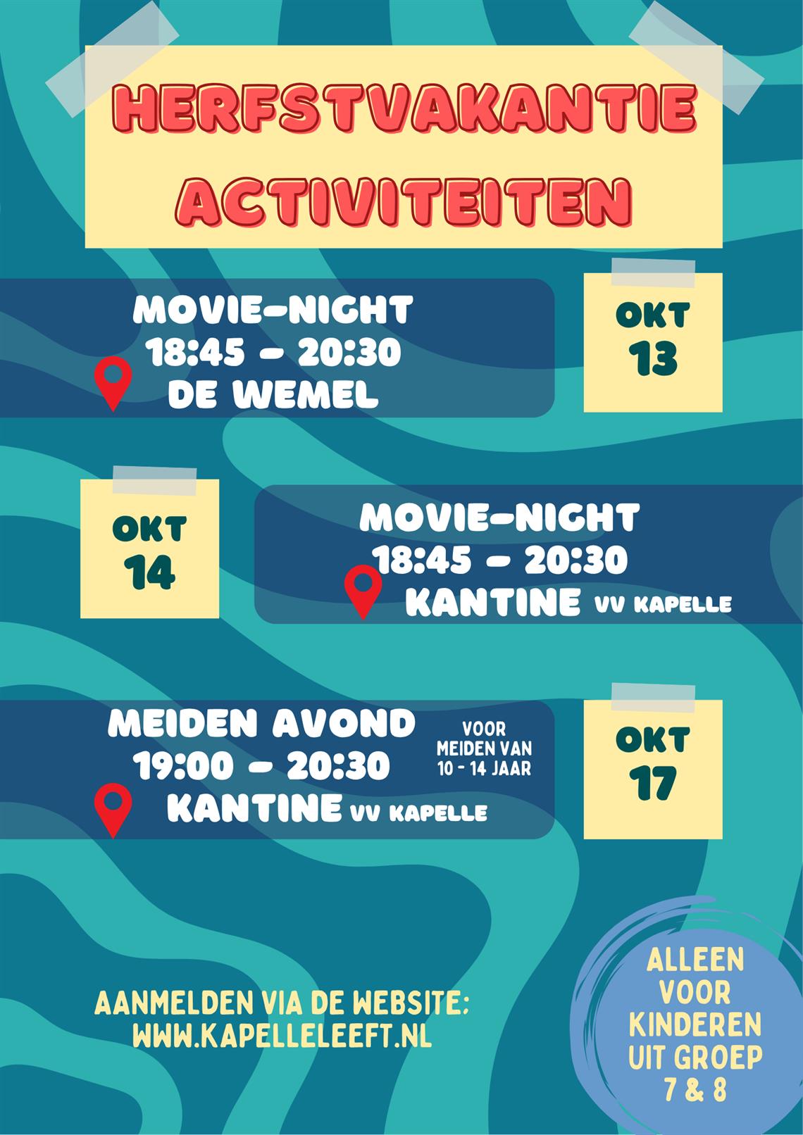 Herfstvakantie activiteiten