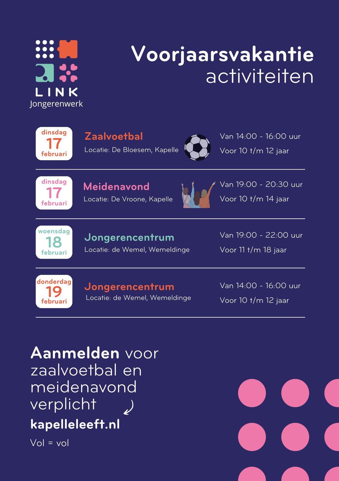 Voorjaarsvakantie activiteiten 
